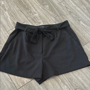 LOFT Black High Waist Shorts with Elastic Waistband and Drawstring